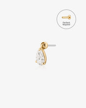 Load image into Gallery viewer, ARABELLA | Pear Lab Grown Diamond Dangle Threadless Flatback Earring by Aurelie Gi
