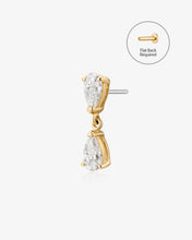 Load image into Gallery viewer, HERMIONE | Double Pear Lab Grown Diamond Threadless Flatback Earring by Aurelie Gi