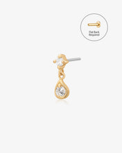 Load image into Gallery viewer, ECHO | Dangle Double Lab Grown Diamond Threadless Flatback Earring by Aurelie Gi
