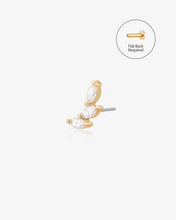Load image into Gallery viewer, BRIAR | Triple Marquise Lab Grown Diamond Threadless Flatback Earring by Aurelie Gi