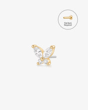 Load image into Gallery viewer, CASSANDRA | Marquise Lab Grown Diamond Butterfly Threadless Flatback Earring by Aurelie Gi