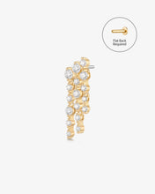 Load image into Gallery viewer, OSUPA | 3-Row Dangling Lab Grown Diamonds Threadless Flatback Earring by Aurelie Gi