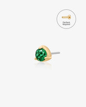 Load image into Gallery viewer, VERDE | Lab Grown Emerald Threadless Flatback Earring by Aurelie Gi