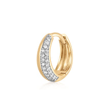 Load image into Gallery viewer, GILEA | Two-Tone Pavé Lab Grown Diamond Huggie by Aurelie Gi — alternate angle