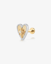 Load image into Gallery viewer, PETUNIA | Lab Grown Diamond Fluted Heart Threaded Flatback by Aurelie Gi