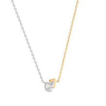 Load image into Gallery viewer, SANILIA | Two-Tone Bezel Pear Lab Grown Diamond Pendant Necklace by Aurelie Gi — alternate angle