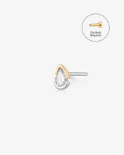 Load image into Gallery viewer, SANILIA | Two-Tone Bezel Pear Lab Grown Diamond Threadless Flatback Earring by Aurelie Gi