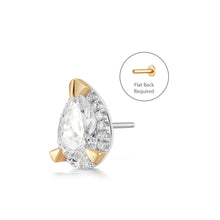 Load image into Gallery viewer, IGGY | Pear Lab Grown Diamond Threadless Flatback Earring by Aurelie Gi — alternate angle