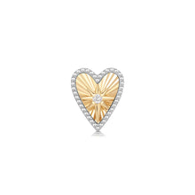 Load image into Gallery viewer, PETUNIA | Lab Grown Diamond Fluted Heart Threadless Flatback Earring by Aurelie Gi — on model