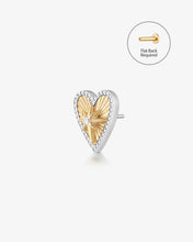 Load image into Gallery viewer, PETUNIA | Lab Grown Diamond Fluted Heart Threadless Flatback Earring by Aurelie Gi