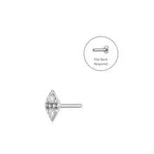 Load image into Gallery viewer, ADELE | Single Diamond Threadless Flatback Earring by Aurelie Gi — on model