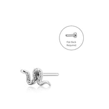 Load image into Gallery viewer, MEDUSA | Snake Threadless Flatback Earring by Aurelie Gi — on model