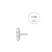 Load image into Gallery viewer, AGNES | Triple Diamond Threadless Flatback Earring by Aurelie Gi — on model