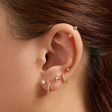 Load image into Gallery viewer, MABEL | Pearl 4-Points Threadless Flatback Earring by Aurelie Gi — detail view
