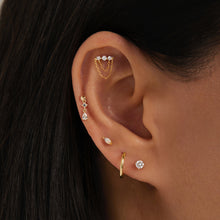 Load image into Gallery viewer, PIPER | White Sapphire Drop Threadless Flatback Earring by Aurelie Gi — detail view
