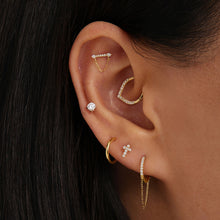 Load image into Gallery viewer, CHELSEA | Draped Chain and Diamond Bar Threadless Flatback Earring by Aurelie Gi — detail view