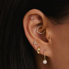 Load image into Gallery viewer, LENOX | Draped Chain and White Sapphire Threadless Flatback Earring