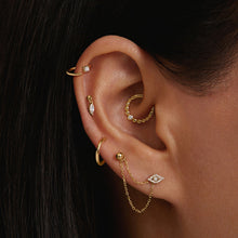 Load image into Gallery viewer, SASHA | White Sapphire Drop Threadless Flatback Earring