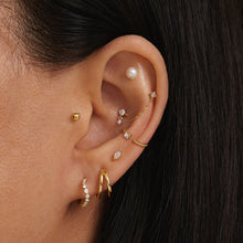 Load image into Gallery viewer, GRAMERCY | Dual White Sapphire Threadless Flatback Earring