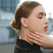 Load image into Gallery viewer, AGNES | Triple Diamond Threadless Flatback Earring by Aurelie Gi — detail view