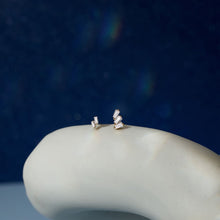 Load image into Gallery viewer, DEVON | Baguette Duo White Sapphire Threadless Flatback Earring by Aurelie Gi — alternate angle