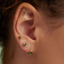 Load image into Gallery viewer, WREN | Tsavorite and Lab Grown Diamond Threadless Flatback Earring by Aurelie Gi — detail view