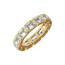Load image into Gallery viewer, 14k Yellow Gold Lab-Grown Diamond Emerald-Cut Eternity Band