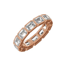 Load image into Gallery viewer, 14k Rose Gold Lab-Grown Diamond Emerald-Cut Eternity Band