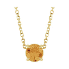 Load image into Gallery viewer, 14k Yellow Gold Natural Citrine 5 mm Solitaire Necklace