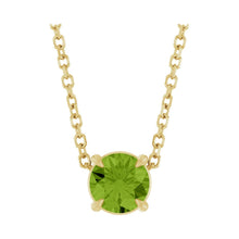 Load image into Gallery viewer, 14k Yellow Gold Natural Peridot 5 mm Solitaire Necklace