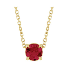 Load image into Gallery viewer, 14k Yellow Gold Natural Ruby 5 mm Solitaire Necklace