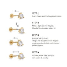 Load image into Gallery viewer, TRIBECA | Draped Double Chain and White Sapphire Threadless Flatback Earring