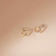 Load image into Gallery viewer, LENA| Open Circle Diamond Studs