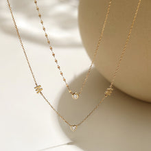 Load image into Gallery viewer, NOLA | Diamond Bezel Necklace with Dual Chain Necklaces AURELIE GI