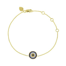 Load image into Gallery viewer, Round Evil Eye Diamonds and Sapphire Bracelet