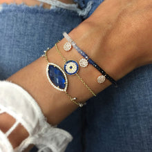 Load image into Gallery viewer, Round Evil Eye Diamonds and Sapphire Bracelet