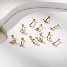 Load image into Gallery viewer, ALESSA | White Sapphire Triple Cluster Single Piercing Earring Studs AURELIE GI