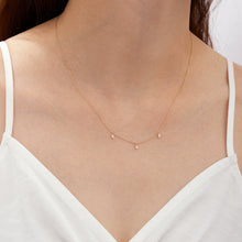 Load image into Gallery viewer, Marina | Floating Triple Baguette White Sapphire Necklace Necklaces AURELIE GI