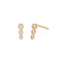 Load image into Gallery viewer, BEY | Graduated Bezel Diamond Studs