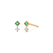 Load image into Gallery viewer, EMMIE | Emerald and Diamond Studs