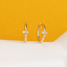 Load image into Gallery viewer, CLOVER |Single Diamond Huggie Hoop Hoops & Huggies AURELIE GI