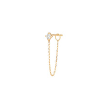 Load image into Gallery viewer, AVA | White Sapphire Chain Single Drop Earring Drop Earrings AURELIE GI