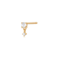 Load image into Gallery viewer, IDA | Rose Cut Double White Sapphire Stud Earring Earrings AURELIE GI Yellow Gold Single