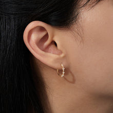 Load image into Gallery viewer, Audrey | Rose Cut White Sapphire Single Huggie Hoop Earrings AURELIE GI