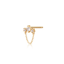 Load image into Gallery viewer, MIST | White Sapphire Drop Chain Stud Earring