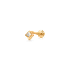 Load image into Gallery viewer, AZTECA | White Sapphire Square Pyramid Single Piercing Earring Studs AURELIE GI