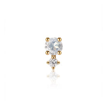 Load image into Gallery viewer, MARCH | Aquamarine and White Sapphire Piercing Earring Earrings AURELIE GI