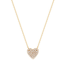 Load image into Gallery viewer, ELSIE | Diamond Pave Heart Necklace