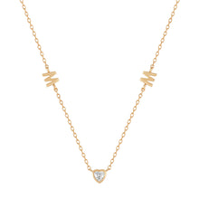 Load image into Gallery viewer, MAE | White Sapphire Mom Necklace Necklaces AURELIE GI Yellow Gold