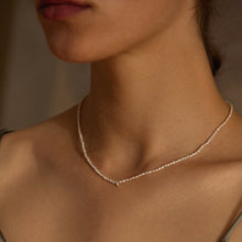 Load image into Gallery viewer, OPHELIA | Mini White Pearl & White Sapphire Strand Necklace Necklaces AURELIE GI